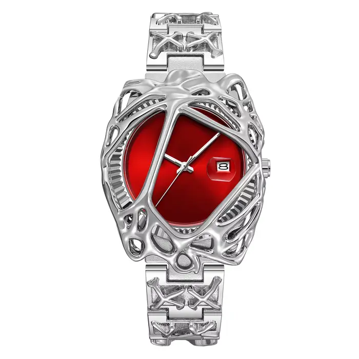 Montre à quartz pour homme, montre-bracelet polyvalente tendance streetwear, design unique et tendan