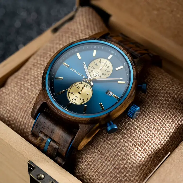 Montre en bois BOBOBIRD personnalisable pour homme, élégante et résistante, idéale pour les occasions spéciales et le quotidien