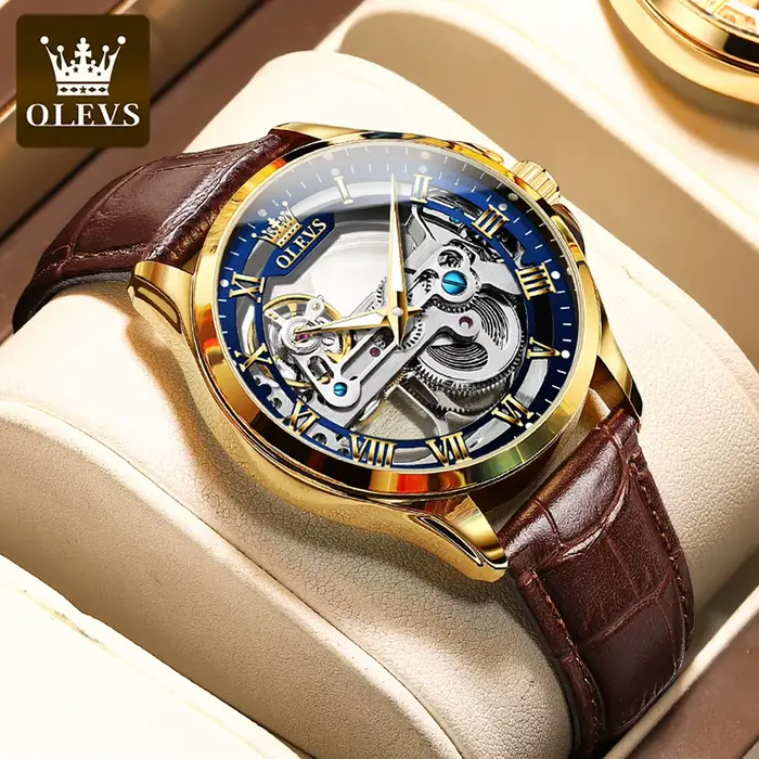 Montre-bracelet mécanique automatique étanche pour homme