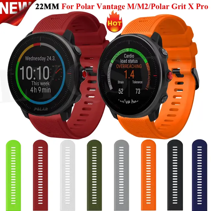 22mm bracelets pour Polar Vantage M/M2 Bracelet de montre intelligente Polar Grit X Pro Titan Bracelet de montre Bracelet en Silicone Polar Grit X Correa
