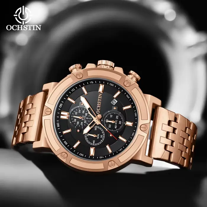 Montre à quartz chronographe pour homme
