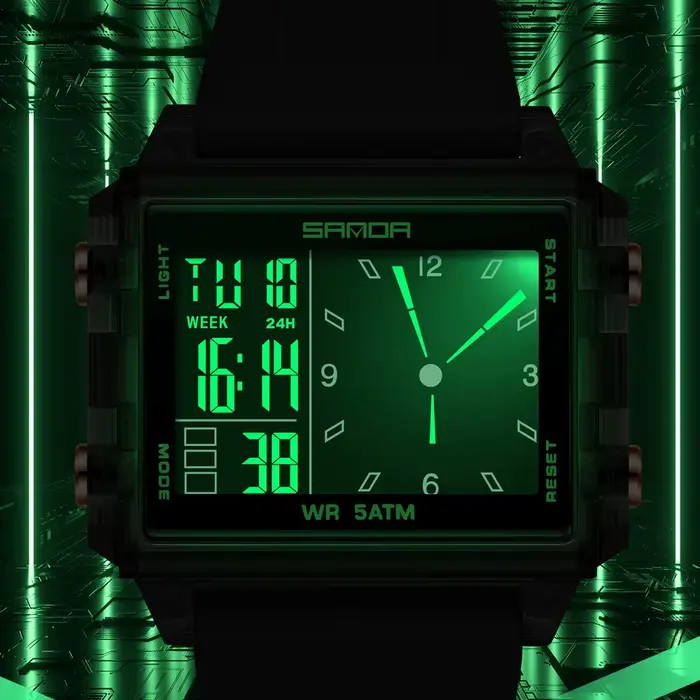 SANDA marque de luxe montre numérique pour hommes femmes cadran carré Sport étanche montres homme LED pointeur affichage Relogios Masculino