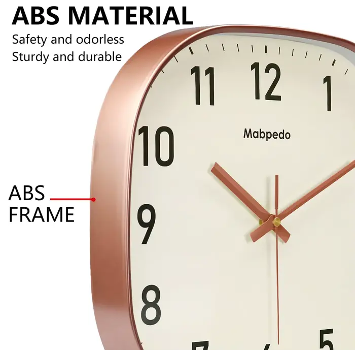 Horloge murale carrée en quartz de 8 pouces