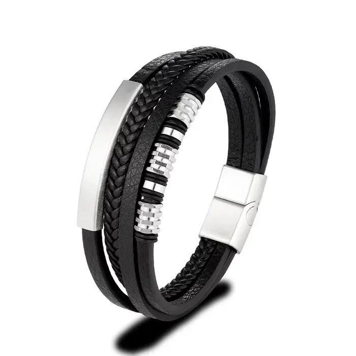 Bracelet Steampunk en Cuir avec Acier Inoxydable pour Hommes et Femmes Occasions Spéciales et Journées Courantes
