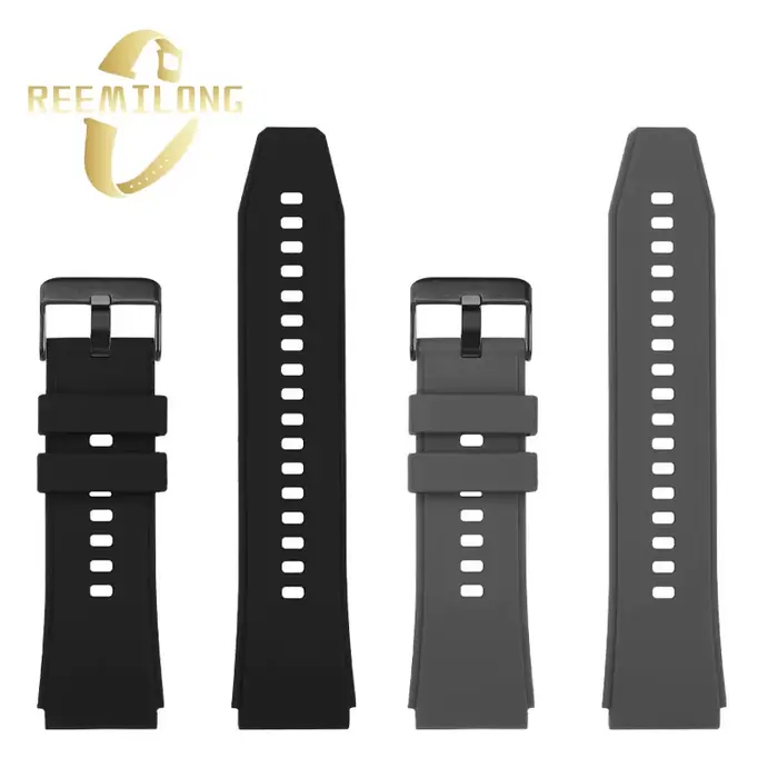 Bracelet de montre en caoutchouc de silicone souple pour homme