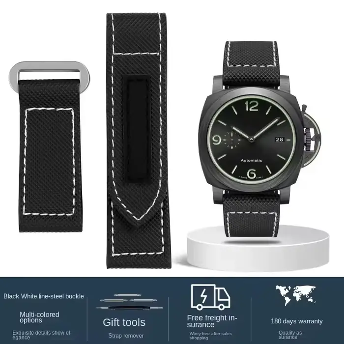 Bracelet de montre en tissu Nylon de haute qualité pour Panerai Luminor PAM01118, toile verte armée,