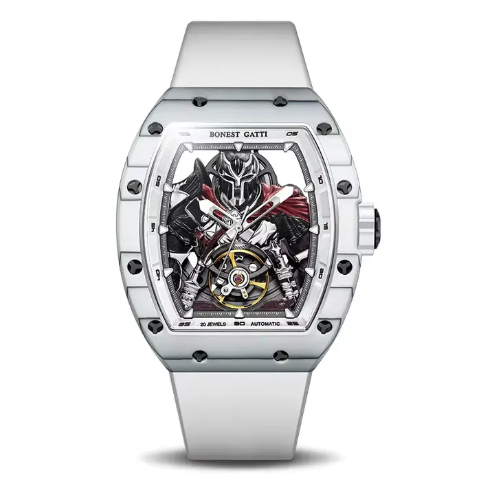 BONEST GATTI montre mécanique automatique en Fiber de carbone pour hommes étanche squelette hommes m