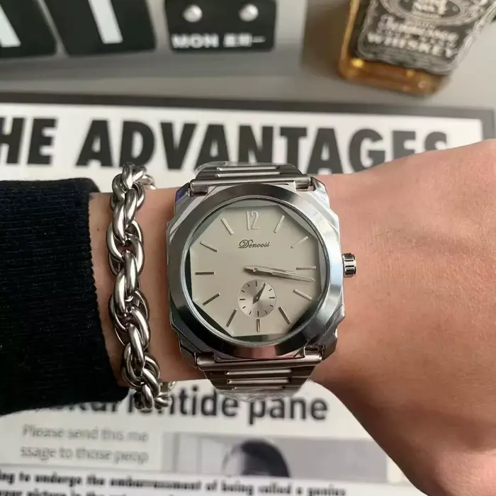 Montre DENVOSI de luxe pour homme à cadran octogonal - Style extrêmement simple