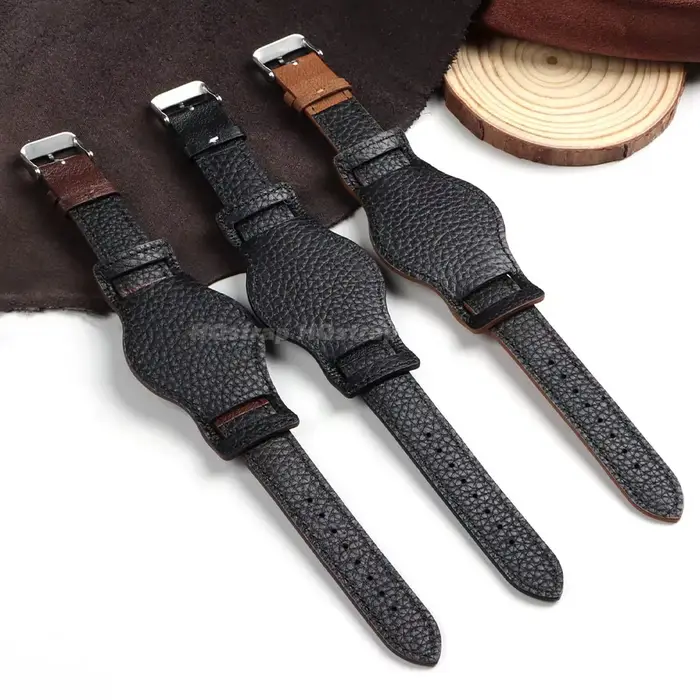 Bracelet de montre en cuir véritable pour Omega et Seiko 18mm 20mm 22mm vintage pour femmes et hommes occasion spéciale