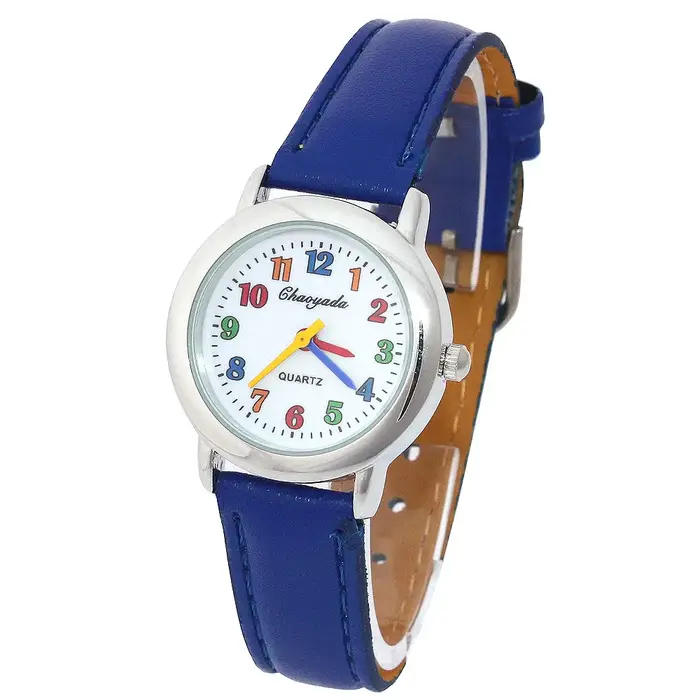 Montre en cuir à cadran coloré pour enfants adolescents filles garçons occasionnels spéciales