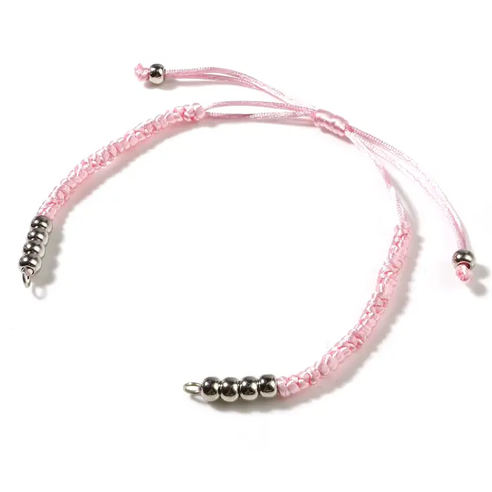 Bracelets tressés en polyester, accessoires réglables avec perles en métal, ULpour bijoux, bricolage