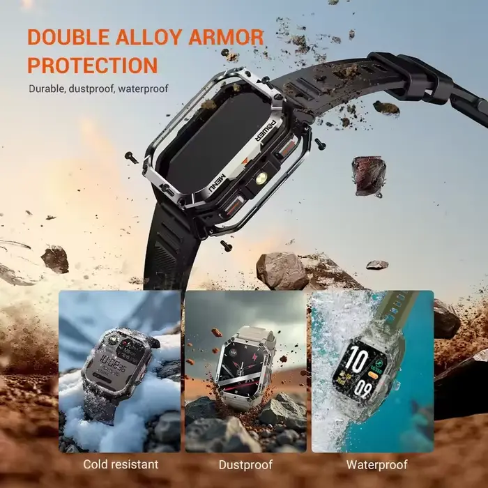 Blackview 2025 nouvelle montre intelligente extérieure 900mAh W70 Pro 2.01 ''TFT HD écran étanche hommes montres avec boussole d'éclairage de secours