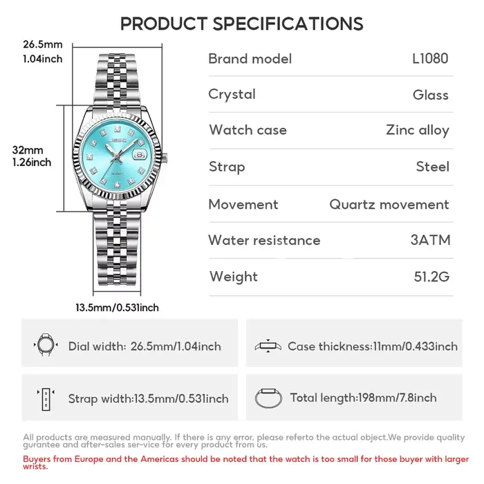 LIEBIG Top marque de luxe élégant montres à Quartz mode