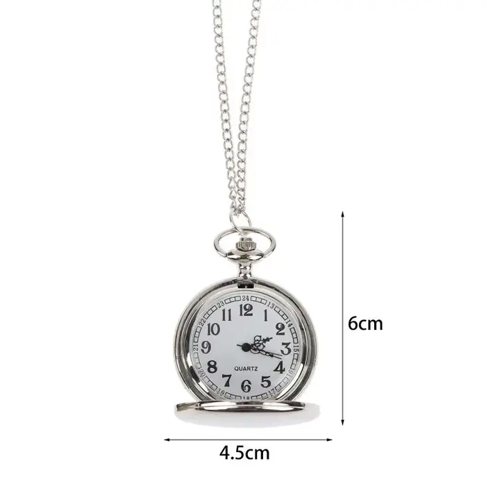 Montre de poche rétro classique avec cadran numérique simple chaîne à suspendre et couvercle rabattable pour femmes et hommes occasions spéciales