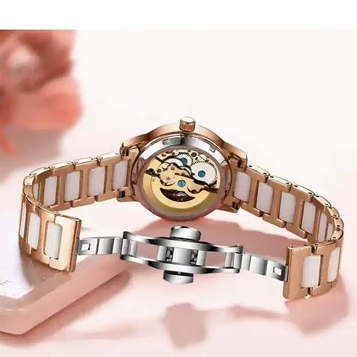 Montre Femme Élégante 2026 – Montre-Bracelet Squelette à Cadran Circulaire