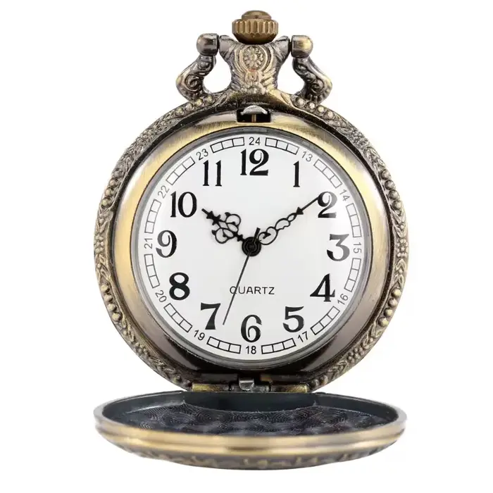 Montre de poche vintage en bronze unisexe avec œil de Londres et Big Ben pour hommes et femmes occasions spéciales cadeaux