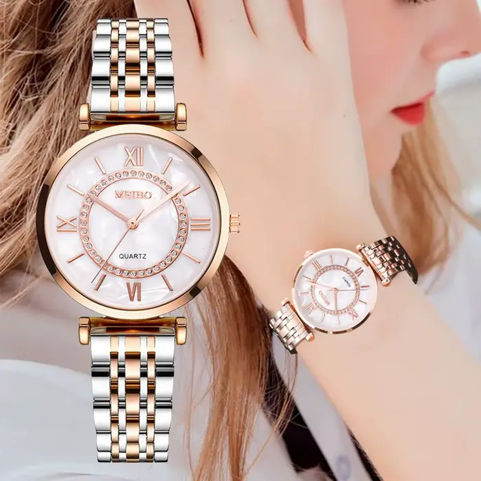 Luxe cristal femmes Bracelet montres haut de gamme mode diamant dames Montre à Quartz en acier Femme Montre-Bracelet