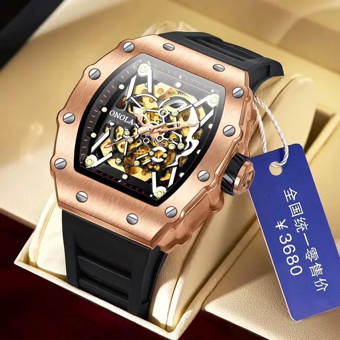 Montre de luxe hommes marque ONOLA automatique mécanique