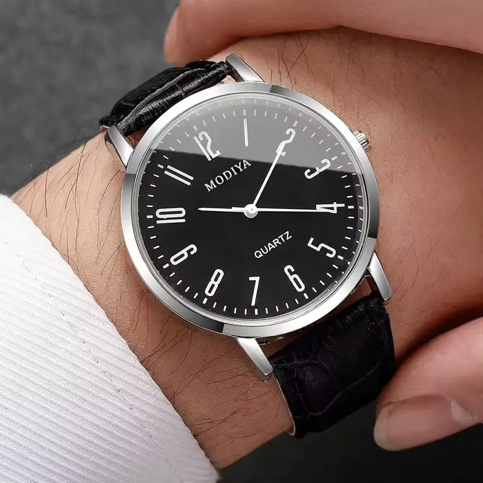 Montres homme élégantes et décontractées à quartz avec marqueurs de chiffres arabes pour toutes les occasions