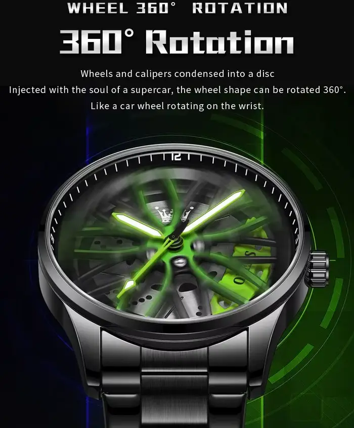 OLEVS Sport hommes montres mode Rotation roue cadran Style de rue étanche lumineux Original luxe montre à Quartz