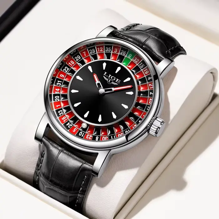 LIGE montres de luxe créatives hommes Roulette jeu cadran mode