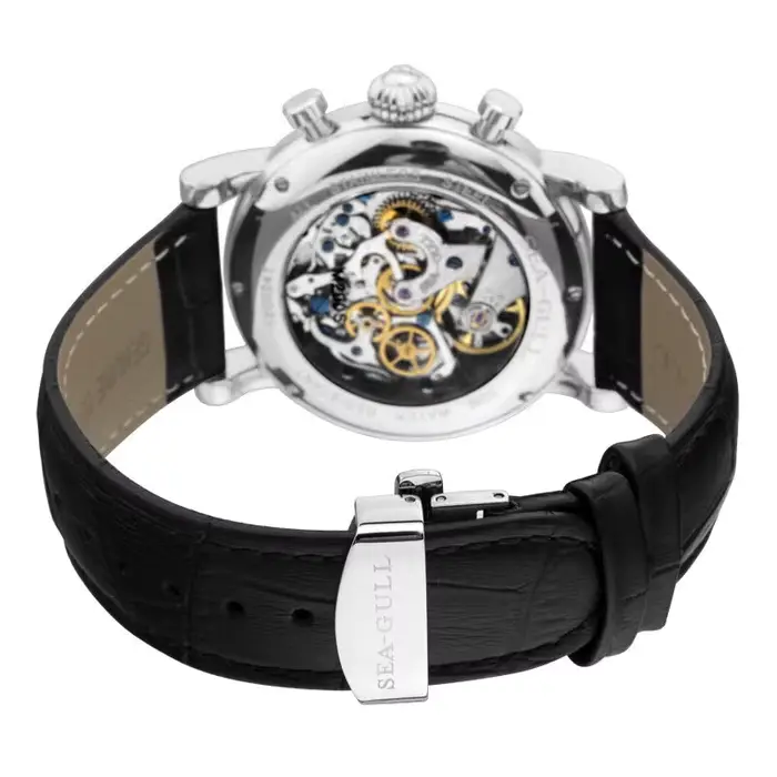 Seagull Master Series montre mécanique manuelle de luxe Phase de lune chronographe calendrier complet montre-bracelet 41mm saphir M199s