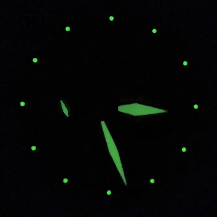 RICHUS Cadran de montre 37 mm avec aiguilles vertes lumineuses
