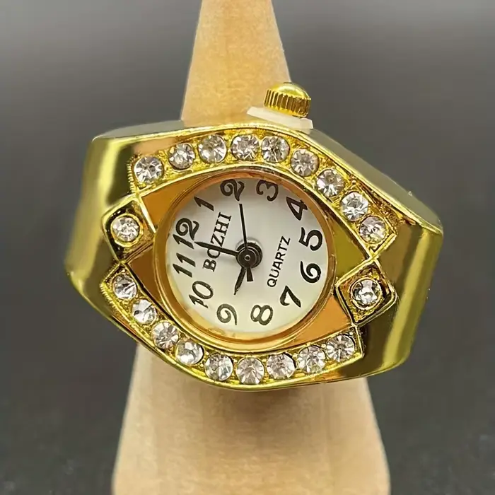 Montre à anneau quartz diamant pour hommes et femmes trois yeux élégante à offrir pour occasions spéciales