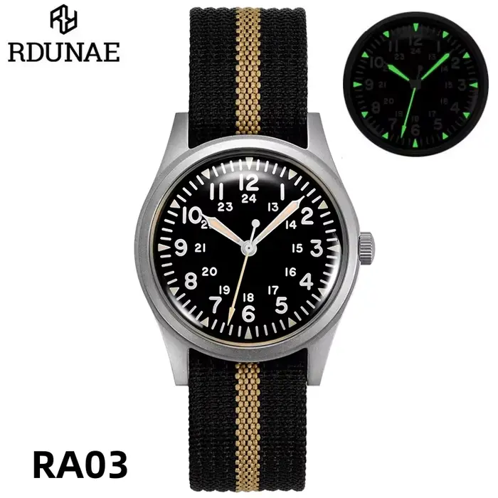 RDUNAE 2025 nouvelle montre à Quartz pour hommes MIYOTA Super 2035 RA03 34.5mm militaire étanche lum