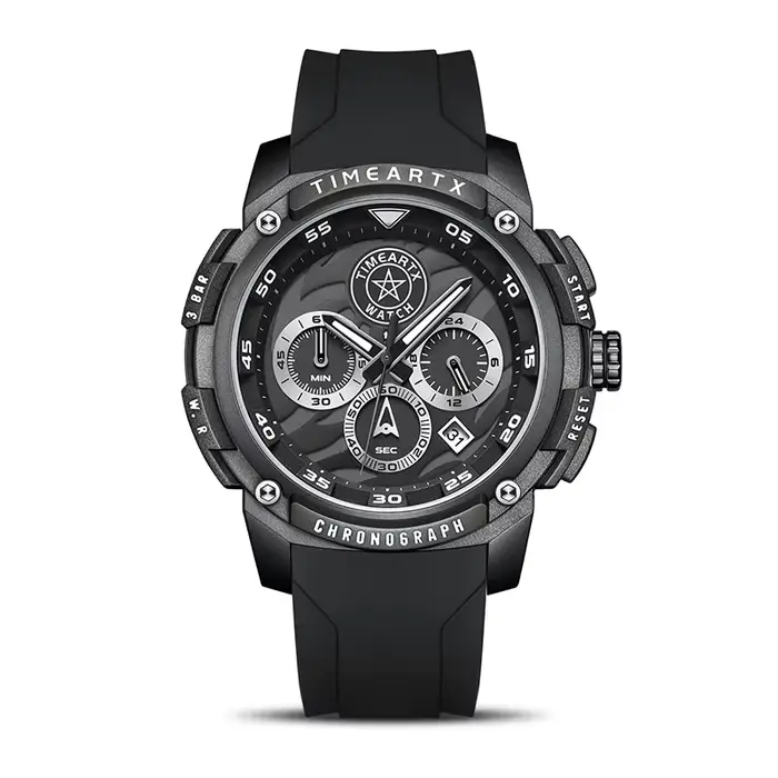 TIMEARTX Montre de luxe pour homme, chronographe à quartz, étanche, design unique, cadeau pour petit