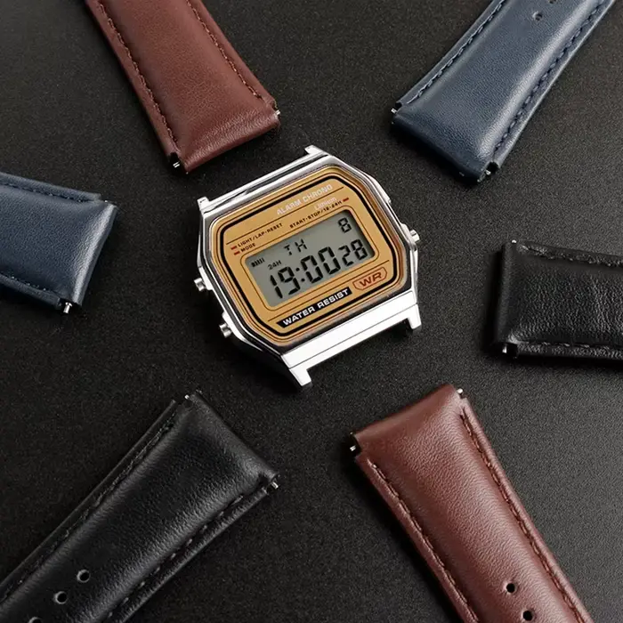 Bracelet de montre Vintage en cuir de vache