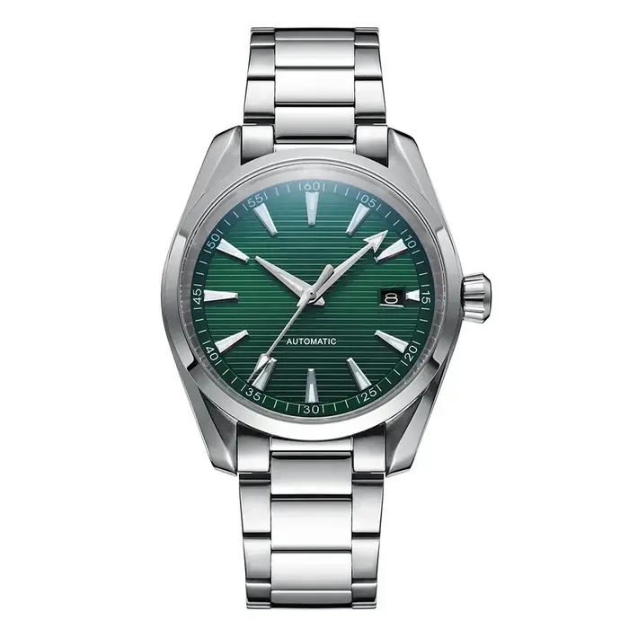 PHYLIDA nouvelle montre automatique Aqua solide SS saphir cristal NH35A montre-bracelet mécanique 100WR plongeur