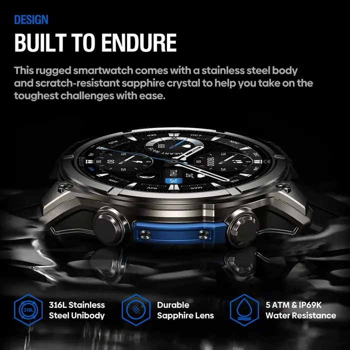 Nouveau 2025 Zeblaze VIBE 8 appels vocaux 1.43 "AMOLED affichage montre intelligente lampe de poche intégrée fréquence