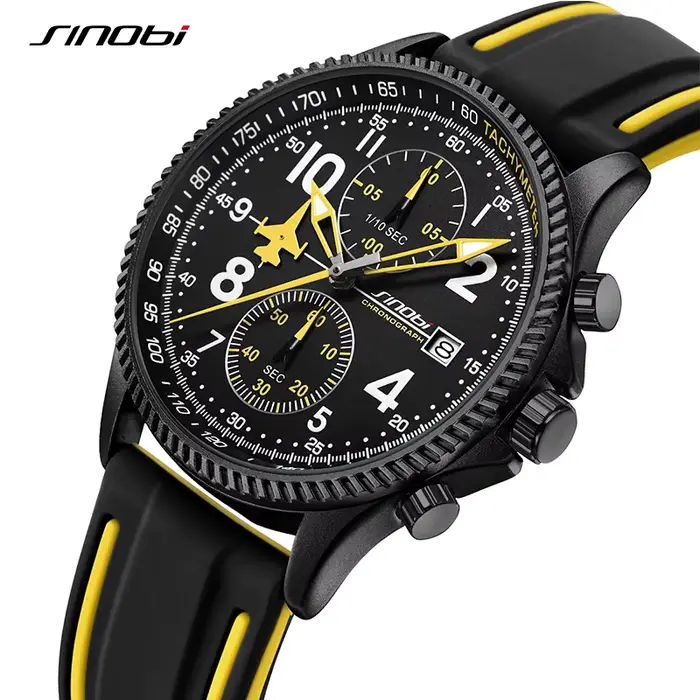 Nouveau SINOBI Design créatif avion chronographe montres pour hommes Original genève calendrier homme