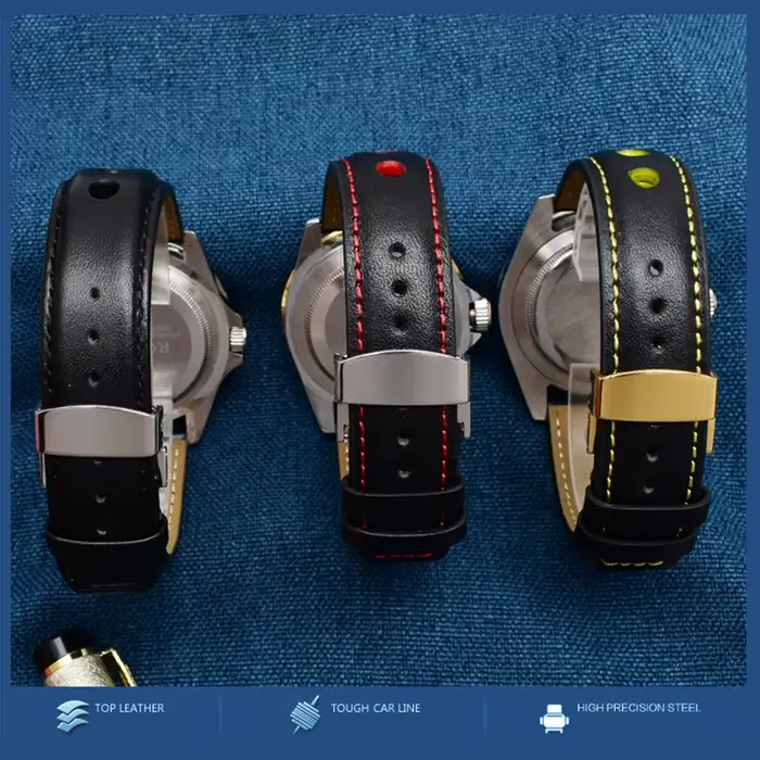 Bracelet en cuir de vache pour montres Tissot Sports Racing Series PRS516 élégant et polyvalent pour homme et femme toutes occasions