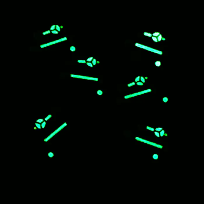 Montre main qualité pour NH36 mouvement 7.75*12*12.5 vert lumineux seconde argent aiguilles un Yacht de plongée montres