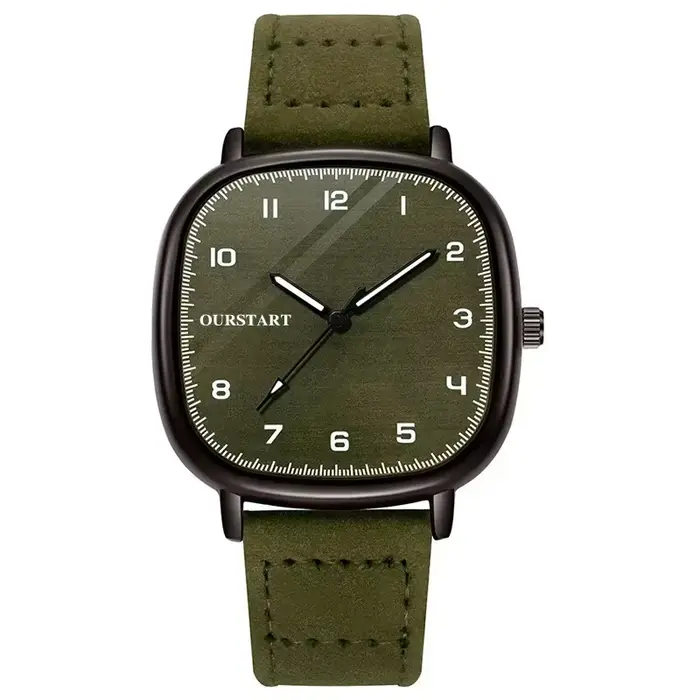 Vintage cadran carré montres velours cuir ceinture montre-bracelet marque montre à Quartz jeunesse étudiant