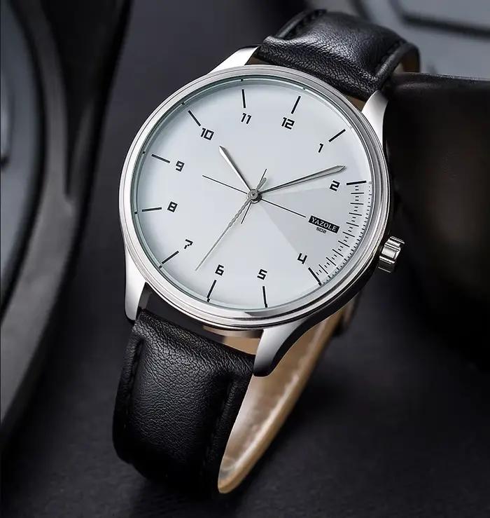 YAZOLE Top marque Montre de luxe pour hommes en cuir montres à Quartz montres pour hommes décontract
