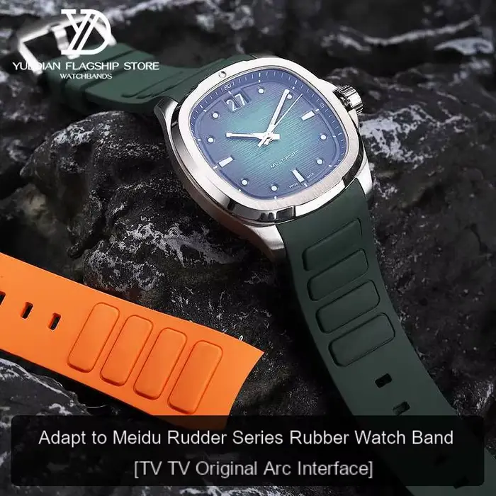 Bracelet de montre incurvé Original en caoutchouc pour hommes
