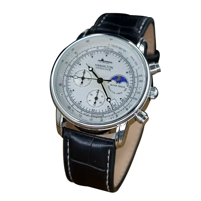 Montre à quartz étanche pour homme, série Pilot Timing, cadran 42mm, chronographe, phase de lune, ca