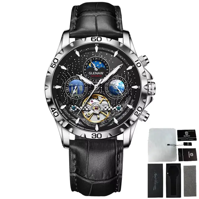 GLENAW Design hommes montres haut de gamme de luxe mode affaires Montre automatique hommes étanche M