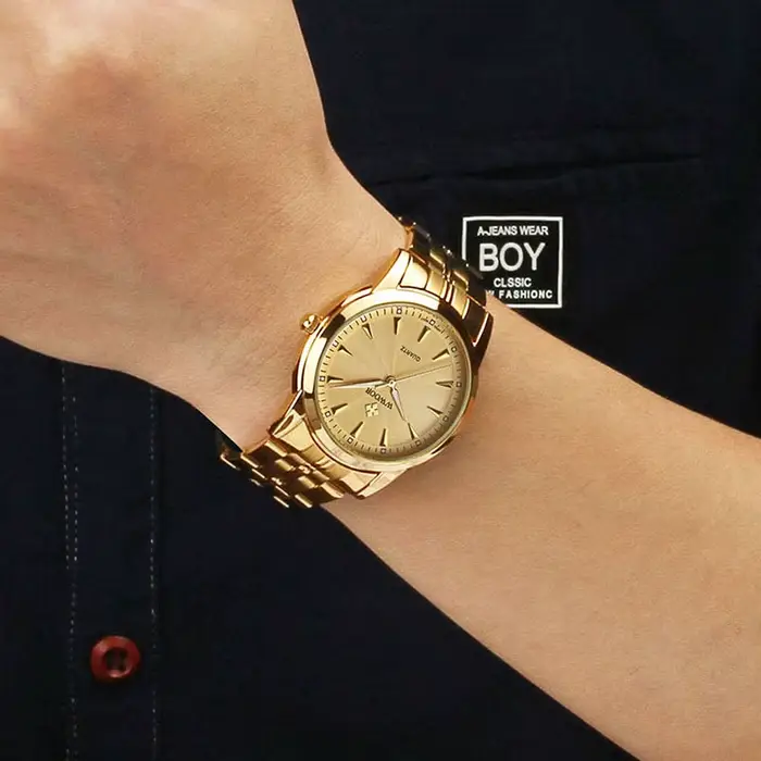 WWOOR 2025 hommes montre haut de gamme de luxe mode or acier inoxydable décontracté Quartz Simple étanche montres Relogio Masculino