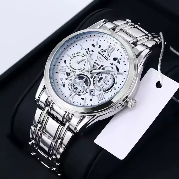 Montre à Quartz Automatique Tendance pour Homme Design Romain Élégante Décontractée Occasions Spéciales