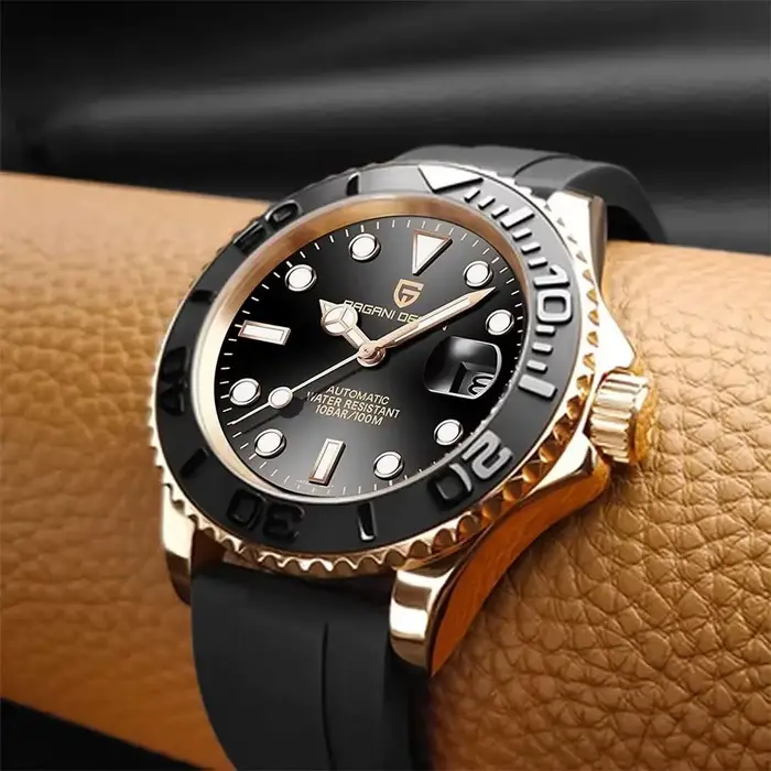 Montre Pagani Design Automatique Hommes Mouvement Miyota 8215 Bracelet Caoutchouc Plongeur Résistante à l'Eau Occasions Spéciales