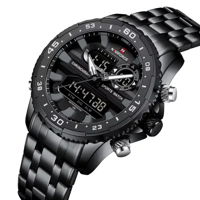 NAVIFORCE marque de mode noir or hommes montre de mode de luxe montres à Quartz Sport étanche bracel