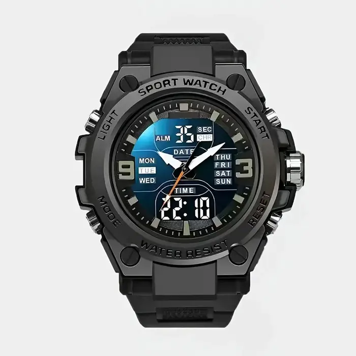 Montre de sport numérique avec réveil, chronométrage et affichage de la date pour homme activités physiques quotidiennes