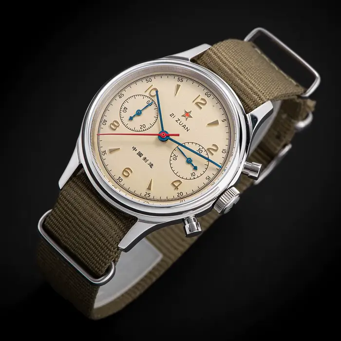 Montre-mécanique antique 1963 Das-Tianlei avec mouvement manuel chronographe résistante à l'eau pour hommes occassions spéciales