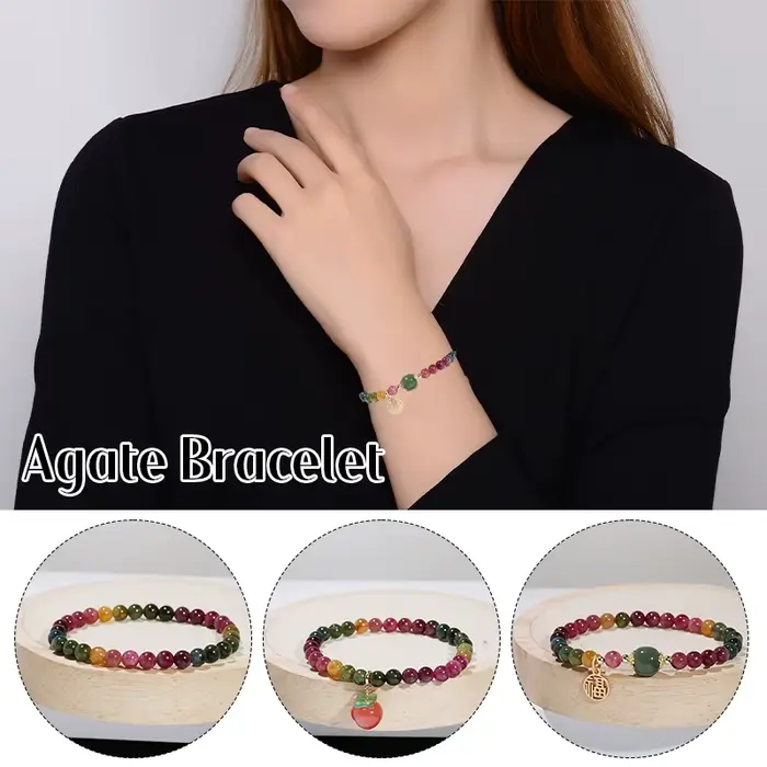 Bracelets perlés en pierre de cristal naturel pour femme