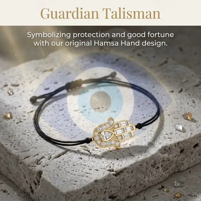 Bracelet en laiton plaqué or 18 carats avec main de Fatma et zircone cubique CZ pour femmes et hommes occasions spéciales anniversaires propositions