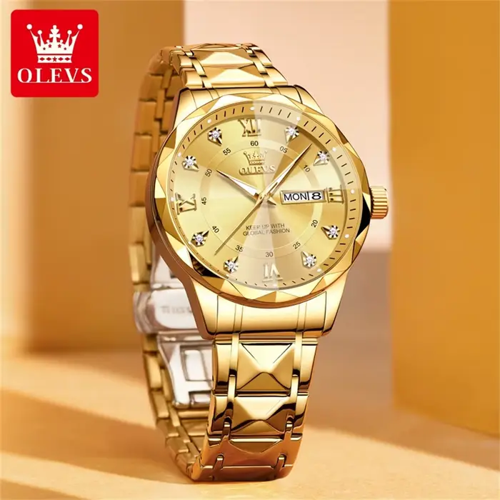 Montre de marque OLEVS, cadran tridimensionnel à la mode, montre à quartz à double calendrier, montr